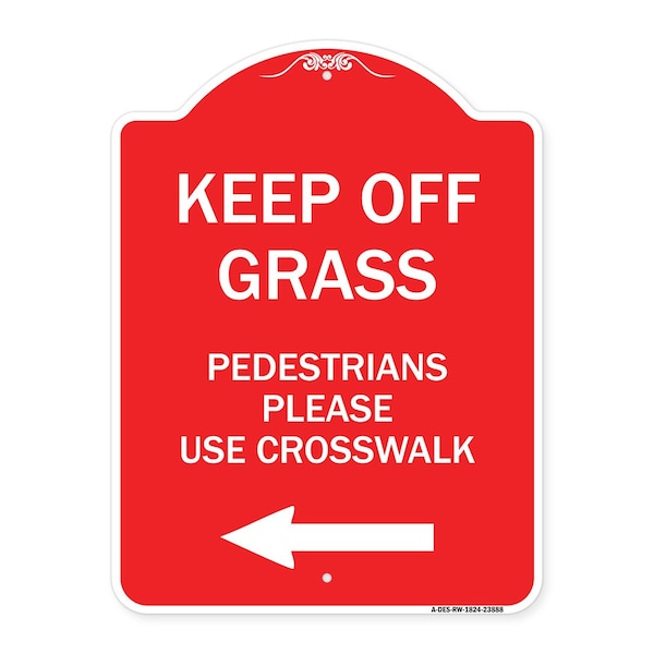 Signmission Designer Series Sign Lawn Boss Sign Stake Kit, Red & White Aluminum Sign, 18" x 24", RW-1824-23888 A-DES-RW-1824-23888 - main